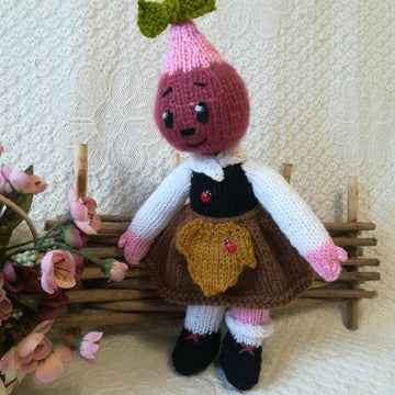 Toy Knitting Patterns -Knit doll Gir Radish