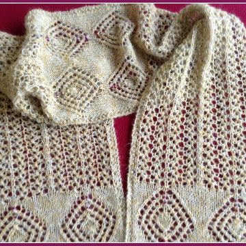 Gold, Silver, Diamonds, and Beads Lace Scarf