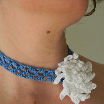 Chrysanthemum, crochet flower necklace