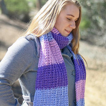 Tri-Color Tunisian Scarf