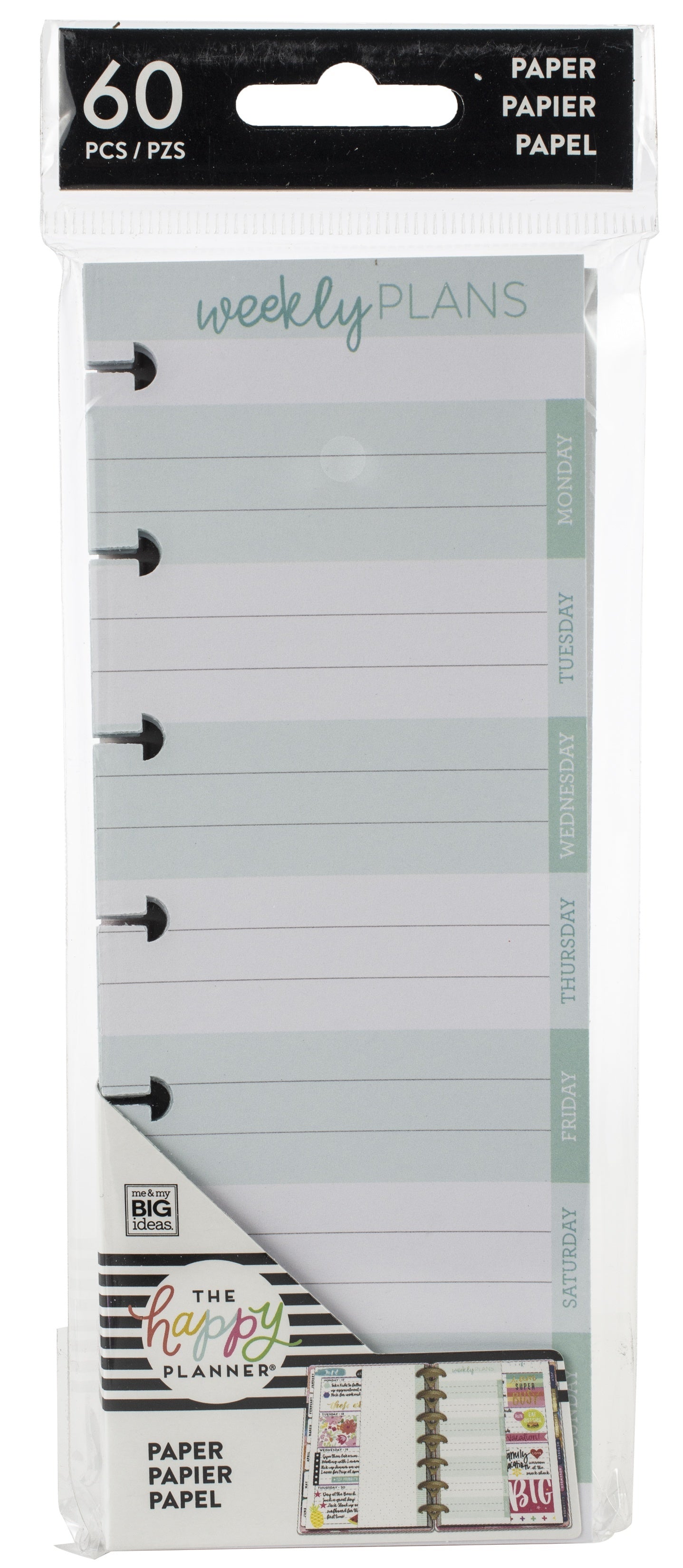 Happy Planner Mini Half Sheet Fill Paper 60/Pkg - Weekly Notes