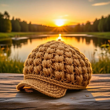 Crochet Beanie Hat Pattern + Video – Popcorn Stitch Bonnet PDF + Video Tutorial