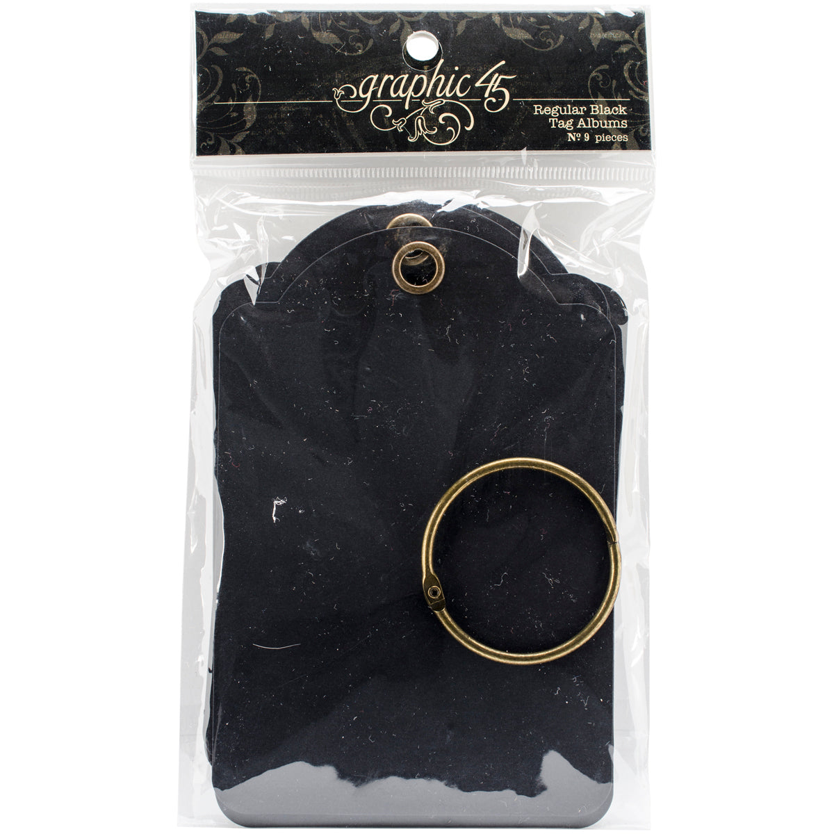 Graphic 45 Staples Regular Tag Album 5.75"X3.875" - Black
