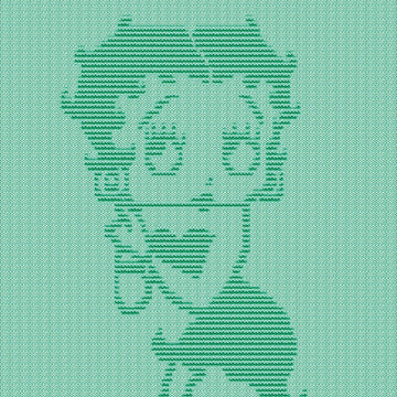 Betty Boop easy blanket Knitting Pattern, Knit and Purl only, Cute Cartoon Sexy Girl Character motif