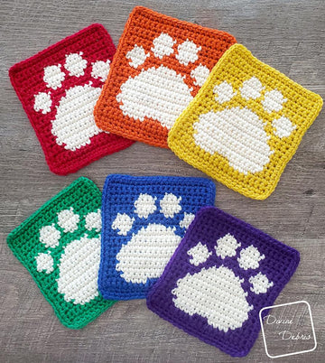 Cute Paw Print Square