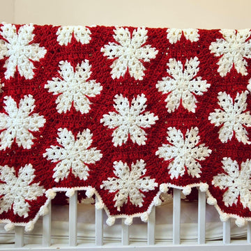 Christmas Snowflakes Afghan Baby Blanket