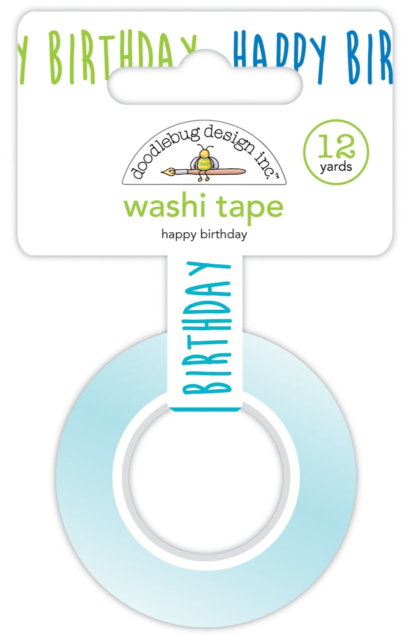 Doodlebug Washi Tape 15mmX12yd - Happy Birthday, Party Time