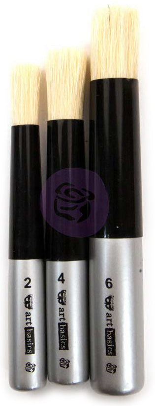 Prima Marketing Finnabair Art Basics Dabbing Brushes 3/Pkg - .25", .5" & .625"