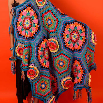 Casa Kahlo Blanket - Free Crochet Pattern For Home in Paintbox Yarns Simply Chunky