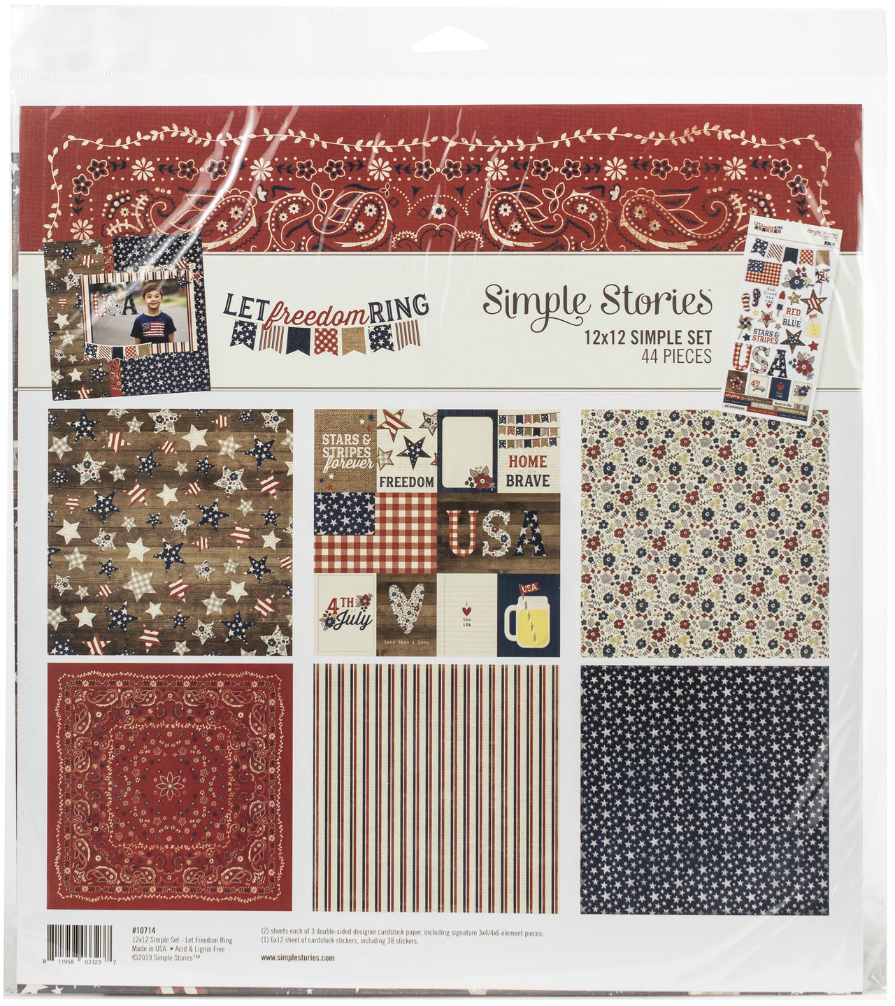 Simple Stories Simple Sets Collection Kit 12"X12" - Let Freedom Ring