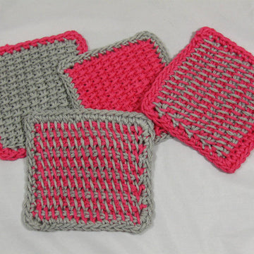 Tunisian Crochet Coasters