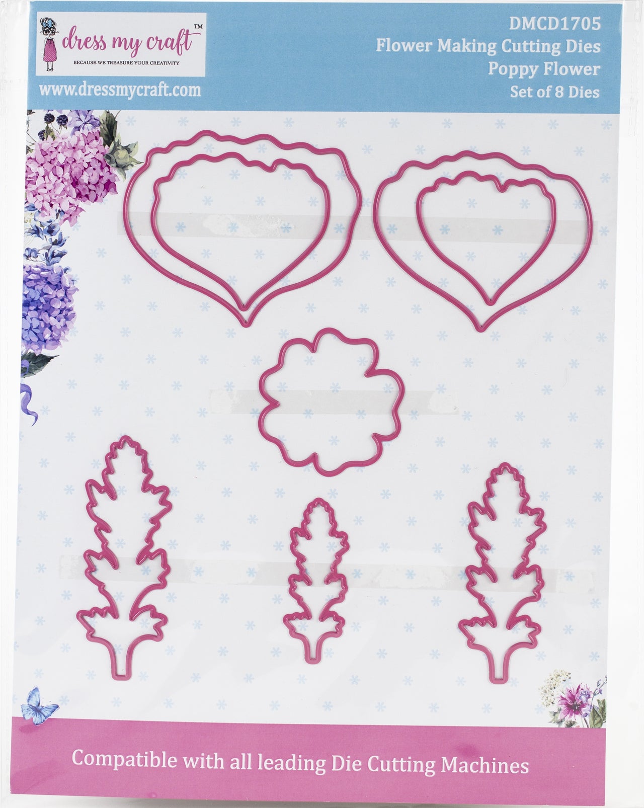 Dress My Craft Dies - Poppy Flower .78" To 3"
