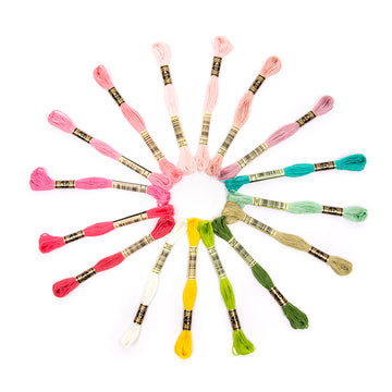 DMC Stranded Cotton Pink & Green 16 Colour Pack