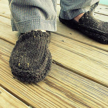 Moccasin Slippers, Knit Crochet Slippers