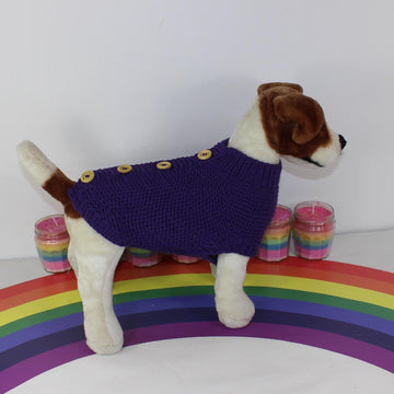 Back Button Up Garter Stitch Dog Coat