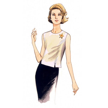 Vogue Misses' Jewel or Scoop-Neck, Princess-Seam Tops V9187 - Sewing Pattern