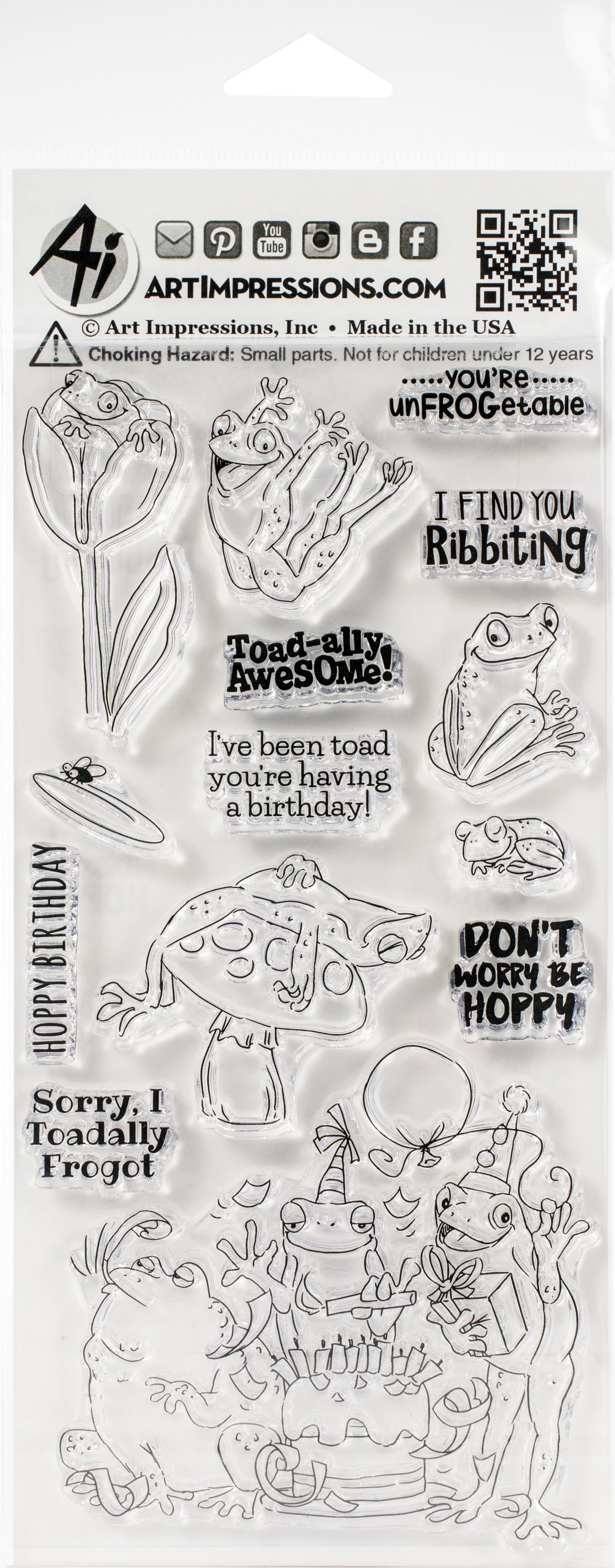 Art Impressions Funny Farm Clear Stamps - Frog