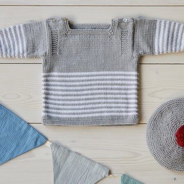 Water Babies Coat, Breton, Guernsey & Beret - Layette Knitting Pattern for Babies in Debbie Bliss - Downloadable PDF