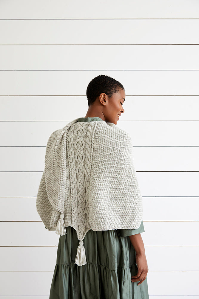 "Sami" - Shawl Knitting Pattern For Women in Debbie Bliss Cashmerino Aran by Debbie Bliss in Debbie Bliss - DB325