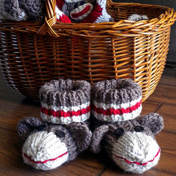 Sock Monkey Booties for Kids