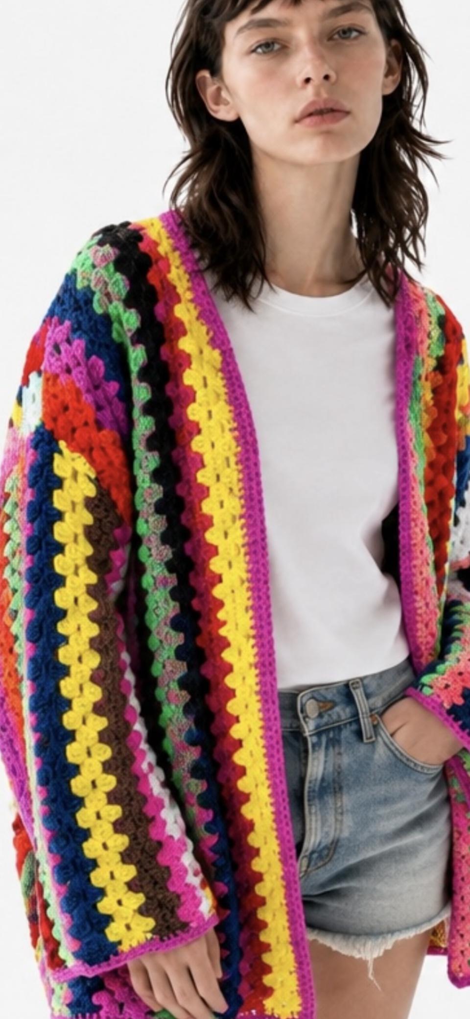Rainbow Crochet Jacket