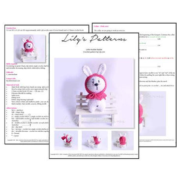 Little Hoodie Rabbit Crochet Pattern, White Rabbit with Hood,Crochet