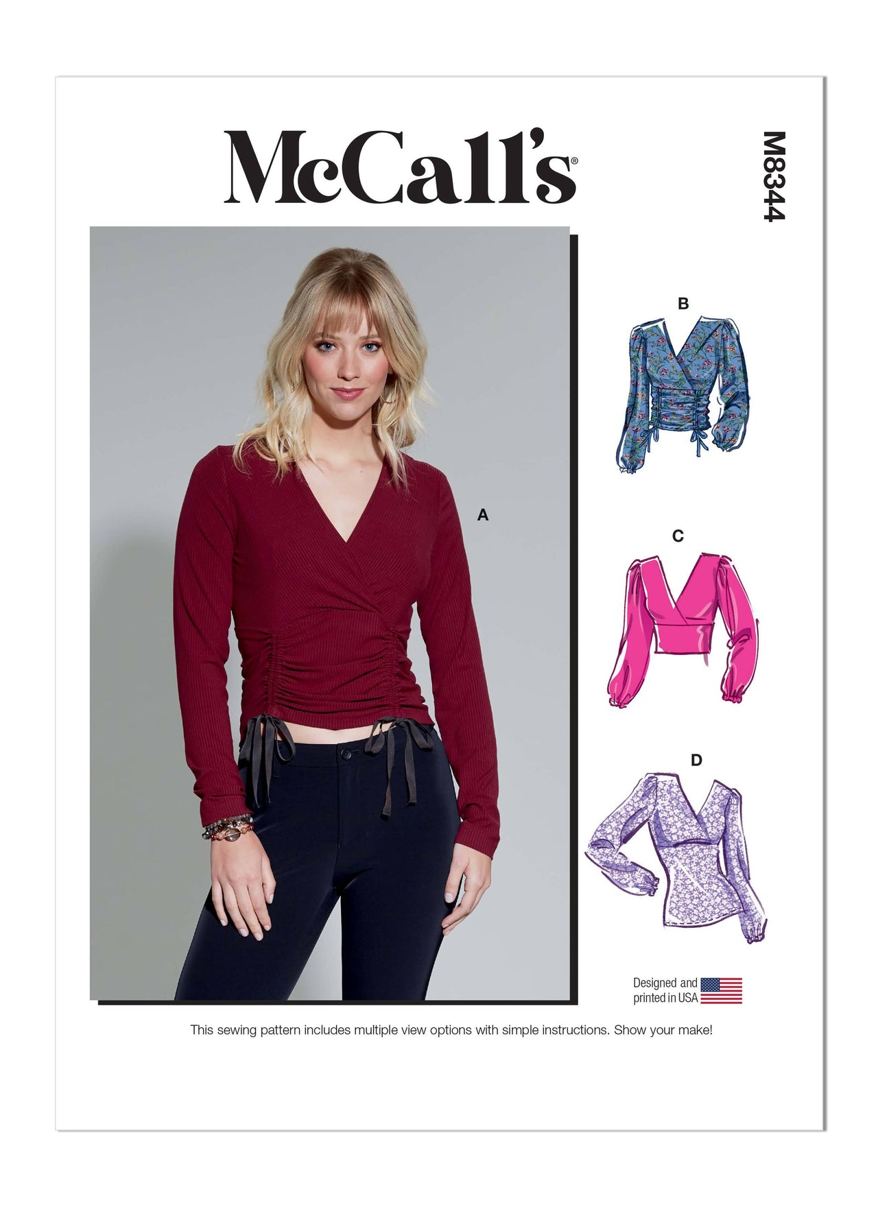 McCall's Misses' Knit Top M8344 - Sewing Pattern