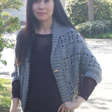 Airy Blocks Ribbed Crochet Shrug