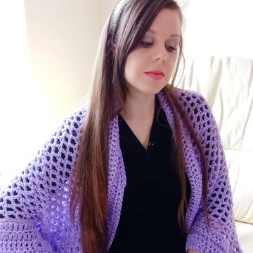 Crochet Cocoon Lilac Shrug Cardigan Pattern