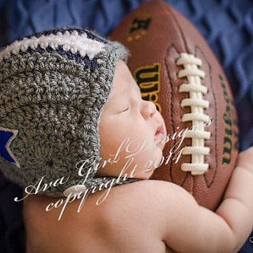 Baby Football Hat Pants and Plush Football - Johnny Set