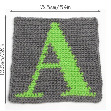 Colourwork alphabet squares