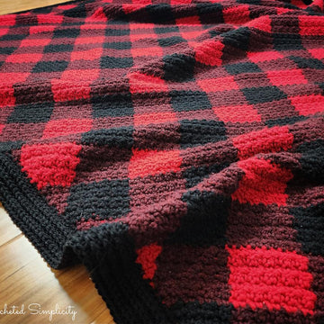 C2C Crochet Buffalo Plaid Blanket