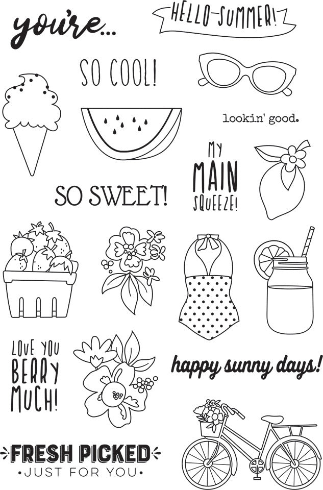 Simple Stories Summer Farmhouse Photopolymer Clear Stamps - 619785
