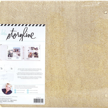 American Crafts Heidi Swapp Storyline 3 D-Ring Album 12"X12" - Gold Glitter