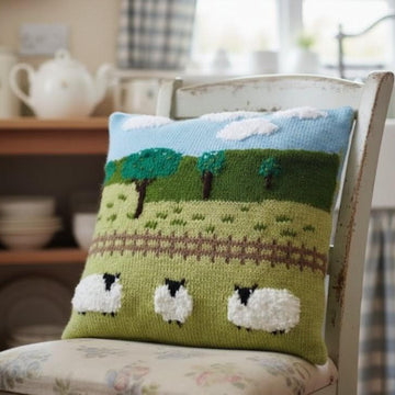 Sheep in the countryside cushion