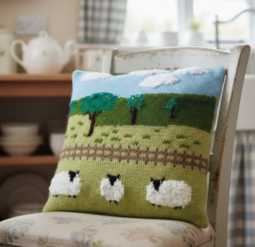 Sheep in the countryside cushion