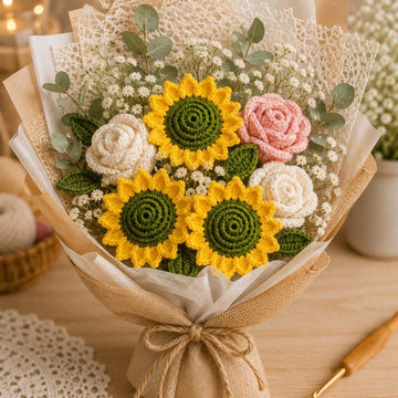 Crochet Sunflower Keychain & Bag Charm Pattern | PDF + Video Tutorial