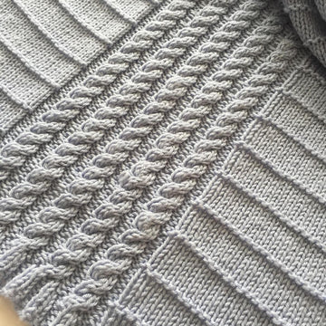 Cables & Stripes Baby Blanket