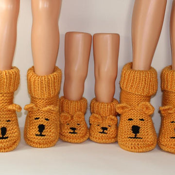 Childrens Teddy Bear Slipper Boots