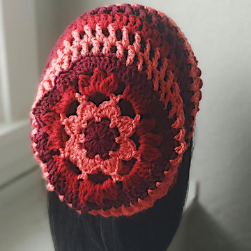 Flower Motif Slouchy Hat