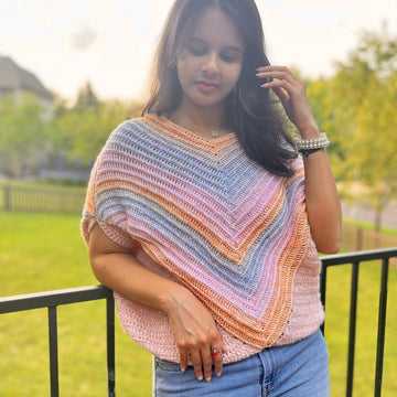 V-Snug Oversized Crochet Tee