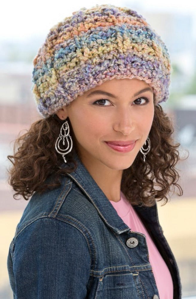 Soft Pastel Knit Hat in Red Heart Stellar - LW3843