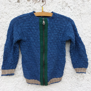 CARLA RUSTIC CARDIGAN, a zipped cardigan in linen/cotton