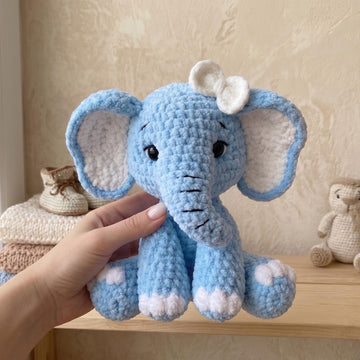 Crochet Sitting Elephant Amigurumi Pattern PDF