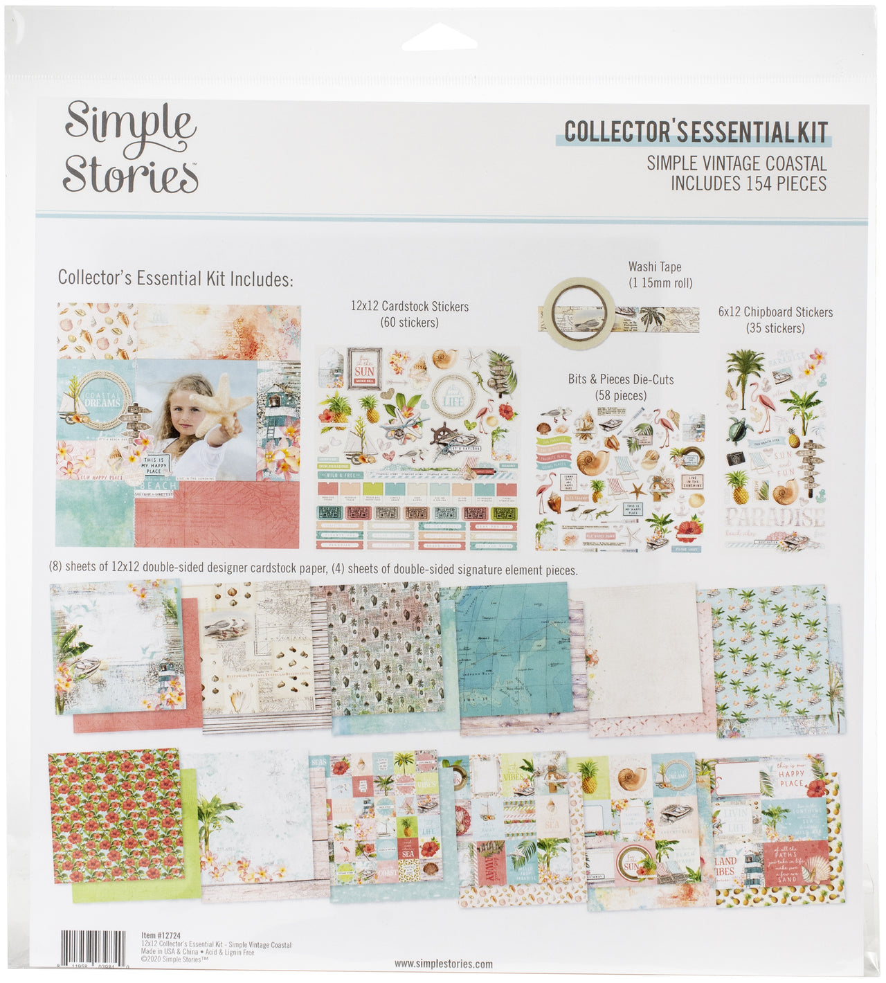 Simple Stories Collector's Essential Kit 12"X12" - Simple Vintage Coastal