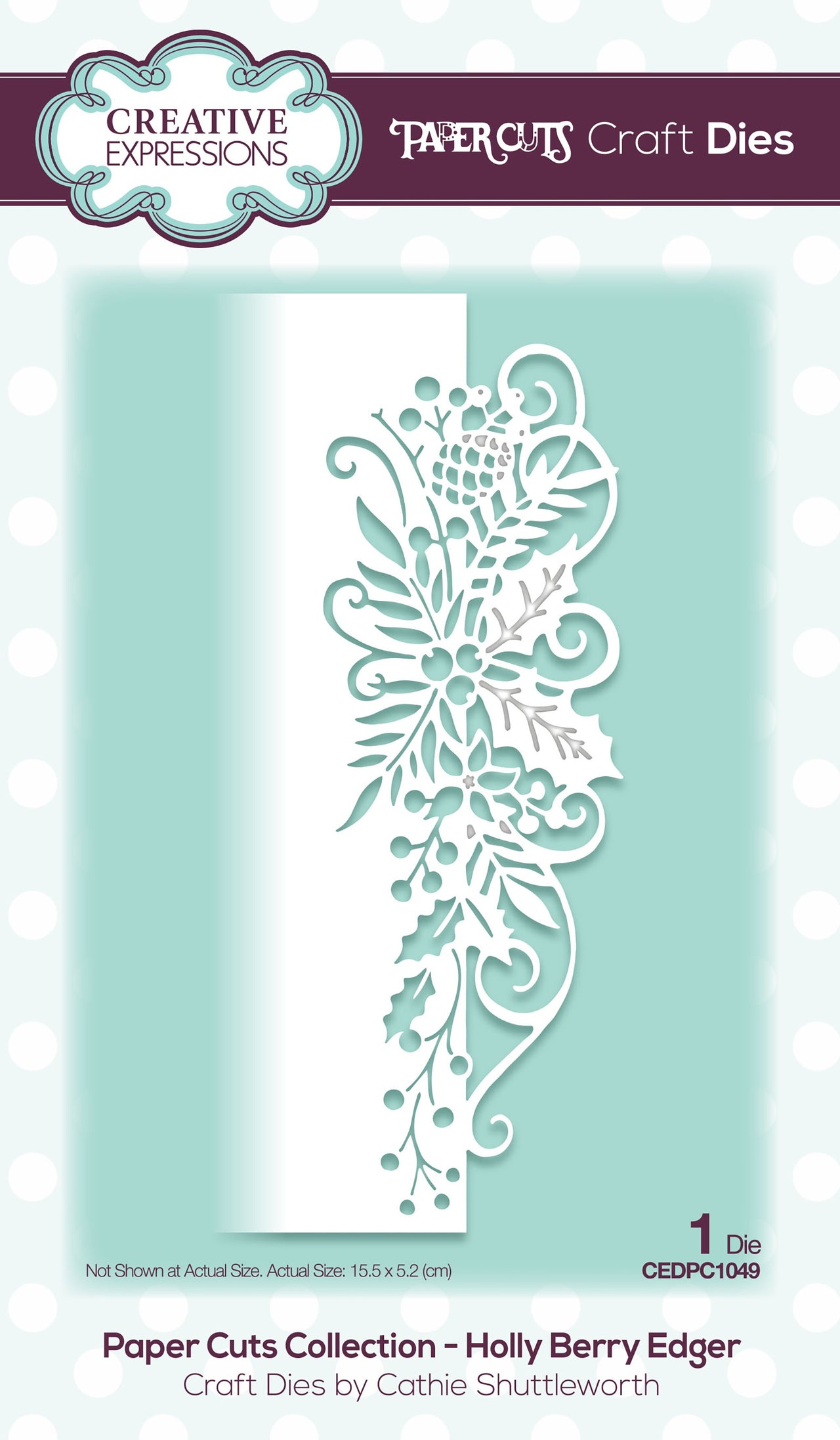 Creative Expressions Paper Cuts Edger Craft Dies - Holly Berry Edger