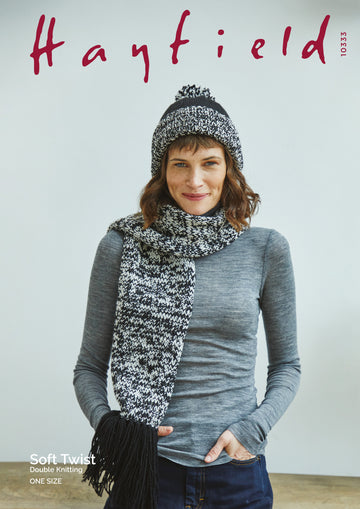 Hat & Scarf in Hayfield Soft Twist - 10333 - Downloadable PDF