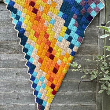Tunisian Entrelac Temperature Shawl