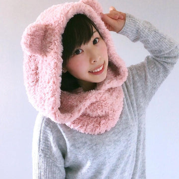 Fluffy Hooded Bear Cowl