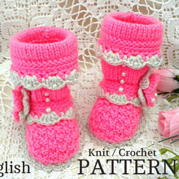 Knitting PATTERN Baby Girl  Baby Shoes Naomi